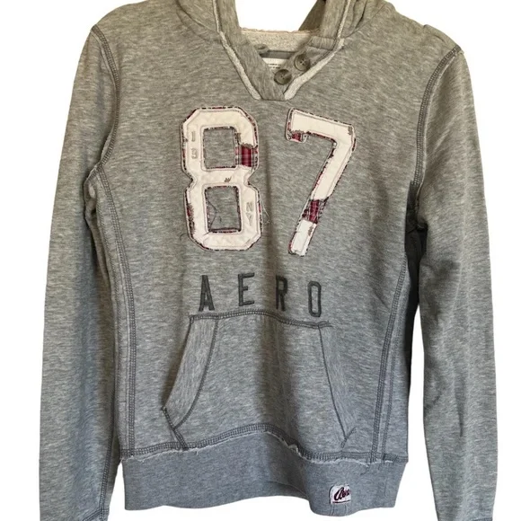 Aeropostale Tops Vintage Aeropostale Light Grey Logo Hoodie